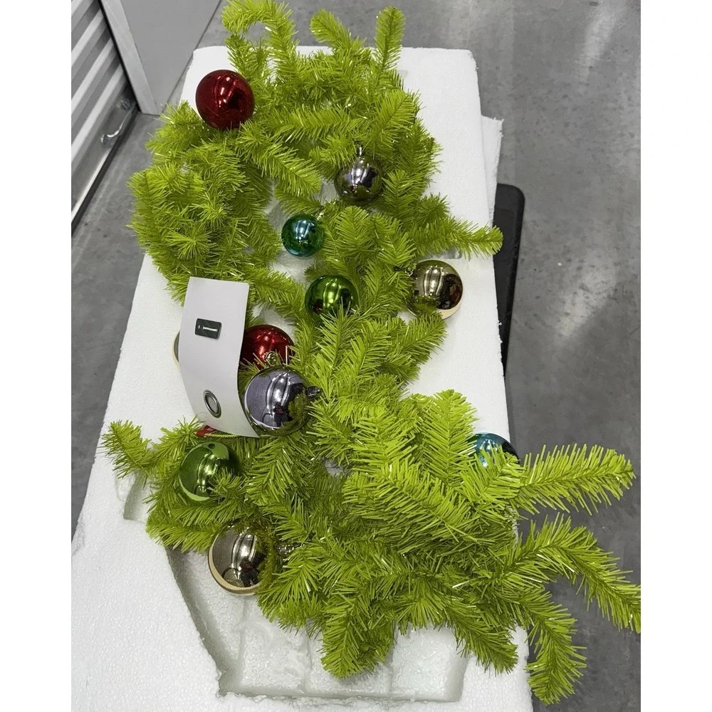 New The Grinch Green Garland With Ornaments 6FT Dr. Suess Who Stole Christmas